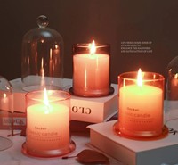 Vente en gros de couvercles en verre d'aromathérapie Tasse à bougies en verre avec huile essentielle Verres en pierre d'encens Bougeoir