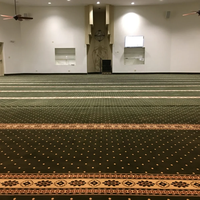 Tapis de mosquée sur mesure, motifs uniques, tapis de mosquée aux couleurs vives, tapis de mosquée de luxe en nylon imprimé, tapis de mosquée pour salle de prière aux Émirats arabes unis