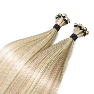 Extensions de cheveux russes Remy à double trame, alignées sur les cuticules, invisibles, attachées à la main, couleur balayage - Product Image 3