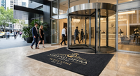 Tapis d'entrée carré en nylon et caoutchouc pour ascenseur, personnalisé avec logo, imprimé jet d'encre, pour usage commercial