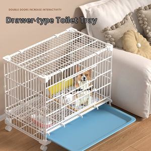 <span class=keywords><strong>Cage</strong></span> pour petit chien d'intérieur à roulettes de haute qualité, en fil de fer, motif solide, fermeture à bouton, respectueuse de l'environnement, <span class=keywords><strong>cage</strong></span> pour animaux de compagnie pour toutes les saisons - Product Image 3