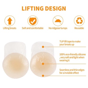Soutien-gorge en silicone adhésif réutilisable couvre-tétons adulte réutilisable pour améliorer les mamelons mamelons - Product Image 2