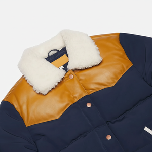 เสื้อโค้ทขนเป็ดสำหรับผู้ชายเสื้อโค้ทบล็อกสีเต่ามีซิปกันน้ำกันลมเสื้อโค้ทขนเป็ดไนลอน100% - Product Image 1