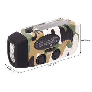 Factory Hand Crank Solar Radio AM FM 2000mAh Power Bank <b>LED</b> Flashlight IPX3 Waterproof ABS Plastic Portable Outdoor Radio - Product Image 2