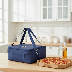 Sac de livraison de pizza en gros, sac isotherme promotionnel en film d'aluminium <span class=keywords><strong>et</strong></span> tissu Oxford 420D, personnalisable avec logo <span class=keywords><strong>et</strong></span> fermeture éclair - Product Image 1