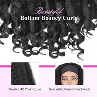 Nouvelle Arrivée Perruques Synthétiques Longues Afro Bouclées avec Bandeau pour Femmes, Perruques Bandeau en Soie Glacée Noire pour Dames