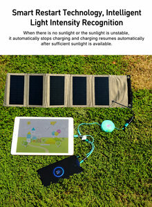 Foldable 10W Monocrystalline <b>Solar</b> <b>Panel</b> with Dual USB Ports Lightweight <b>Portable</b> Charger for Camping Hiking Travel - Product Image 6