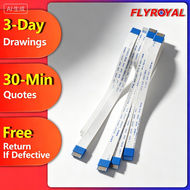 OEM High Quality 0.5mm Pitch FFC Ribbon Cable for LCD Display Custom Flexible Flat Cable FFC Cable
