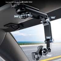 Support de téléphone de voiture universel flexible 2026 à rotation 360° rétractable pour pare-soleil et rétroviseur, compatible iPhone