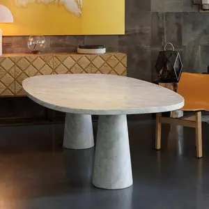HZX meubles de maison de luxe table à manger en marbre coupole table à manger rectangulaire sculptée