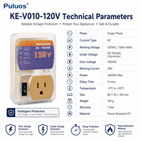 Prise de protection de tension intelligente Puluos KE-V010 avec protection contre les sous-tensions et les surtensions pour réfrigérateur et climatiseur