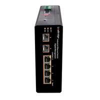 Switch Gigabit Terkelola L2 Industri 6 Port, 4*RJ45+2*1G SFP, DIN Rail IP40 6KV Lightning untuk Jaringan Industri