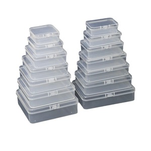 Rectangular Transparent Plastic Storage <b>Boxes</b> With Lid Small Desktop Organizer Container For Parts And Food Storage - Product Image 5