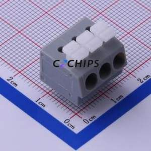 KF202-5.0-3P Spring Terminal Block Through hole Component (THT),P=5mm Connector 5mm 3P 3 16A - Product Image 1