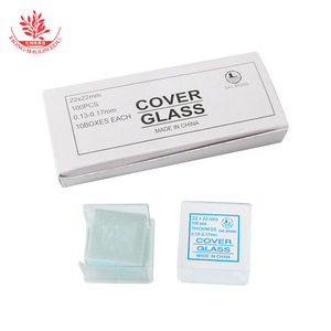 100 coverslips per small box, optical glass, ultra-clear <b>microscope</b> specimens, high-transmittance <b>microscope</b> coverslips - Product Image 1