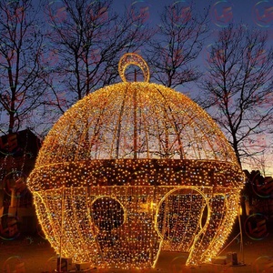 LED 3D arco palla di lusso motivo di natale luci d'ingresso di illuminazione decorativa festa natale decorazioni in PVC - Product Image 5