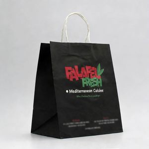 <b>Biodegradable</b> Custom Logo Printed Gift Apparel Packaging Tote Bag Supermarket Kraft <b>Paper</b> Shopping Bags for Business - Product Image 2