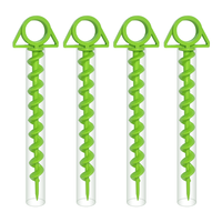 Lot de 4 ancres de parasol de plage, piquets de sol robustes en plastique, vis de fixation pour tente, goujons de camping