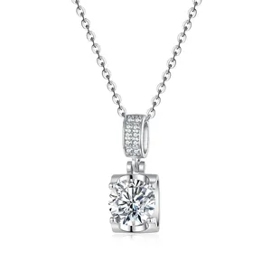 1ct D VVS Муассанит 925 Оксхорн в форме серебряного кулона ожерелье Муассанит ювелирные изделия для женщин