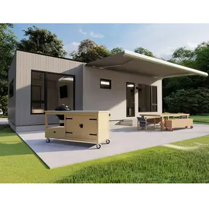 यू/एनजेड प्रीफैब गार्डन स्टूडियो लाइट स्टील स्पेस चॉलेट डिजाइन छोटे घरों पोर्टेबल किट घरों
