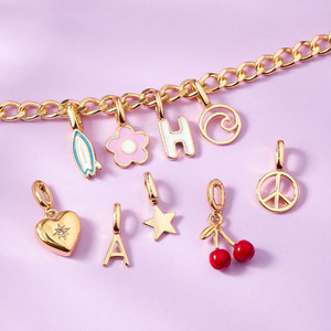 LUCKYJIU Custom Jewellers Waterproof Tarnish Free 18k Gold Plated Stainless Steel DIY <strong>Fashion</strong> Jewelry <strong>Pendants</strong> <strong>Charms</strong> Wholesale - Product Image 1