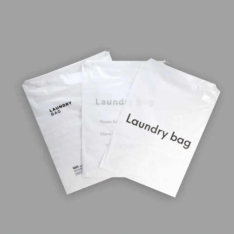 Bolsa de lavanderia de viagem descartável, hotel em plástico com logotipo