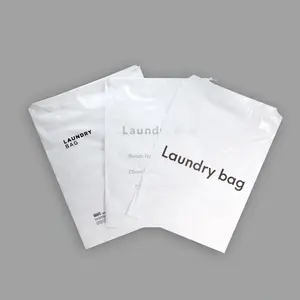 Hotel Disposable Travel Laundry Bag Plastic Hotel Drawstring Bag with Logo