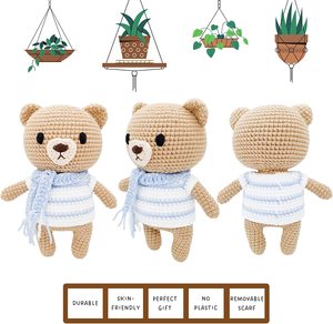 Orso all'uncinetto personalizzato piccoli animali di peluche all'uncinetto lavorati a maglia giocattoli all'uncinetto <span class=keywords><strong>amigurumi</strong></span> giocattoli per l'asilo ragazze ragazzi e adulti - Product Image 4