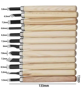 Ensemble de 12 couteaux à sculpter professionnels pour artistes, robustes, durables, sûrs et ne blessant pas les <span class=keywords><strong>mains</strong></span>, manche en bois, couteau à sculpter DIY - Product Image 3
