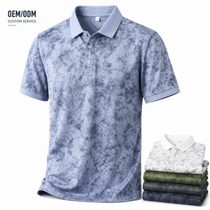 Polo de Golf para Hombre con Estampado de Mármol, Secado Rápido, Transpirable, Ligero, Ajuste Atlético, Logotipo Personalizado - Product Image 1