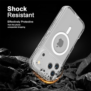 Sang Trọng <span class=keywords><strong>Robot</strong></span> Thiết Kế Cứng Trường Hợp Đối Với iPhone 17 16 15 11 Pro Max Rõ Ràng Trong Suốt PC Bumper Magnetic Bìa Tương Thích Cộng Với Mô Hình - Product Image 5