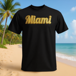 Camiseta Miami Gold Bling, Recuerdo, Ropa de Playa para Vacaciones - Product Image 3