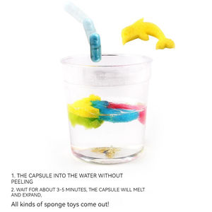 Novedad dibujos animados 12 Uds unicornio dinosaurio cognición burbuja expandible agua expansión crecido Animal mágico cultivo cápsulas Juguetes - Product Image 4