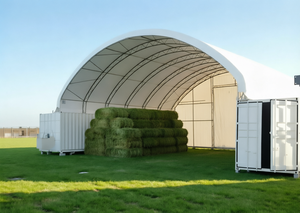 Baosheng 60x40 m Dôme à <span class=keywords><strong>double</strong></span> treillis robuste, bâche en PVC imperméable, anti-UV et indéchirable pour entrepôt temporaire - Product Image 5