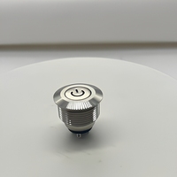 Interrupteur à bouton-poussoir étanche en acier inoxydable de 16 mm, double LED, 1NO, 24V DC/220V AC, 5A