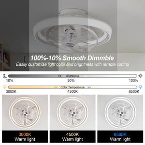 Ventilateur de plafond industriel à moteur DC avec lumière LED, télécommande, lampe en plastique - Fonctionnement silencieux, refroidissement de l'air - Product Image 4