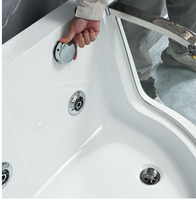 Baignoire de massage autoportante portable pour une personne de 1,7 m, bain à bulles, acrylique, bain à remous, écologique, moderne, pour hôtel, intérieur