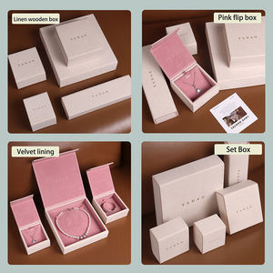 Розовое квадратное мягкое бархатное кольцо кулон серьги ожерелье коробка с магнитом Пользовательский логотип Подарочный набор ювелирных изделий оптом - Product Image 4