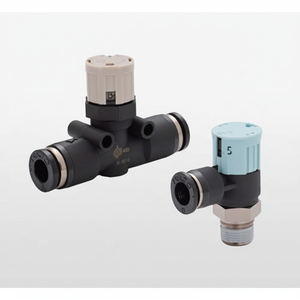 Válvula de control de flujo de bloqueo de empuje a prueba de manipulaciones PISCO con indicador JSGU4 - Product Image 1