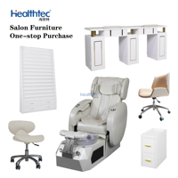 Ensemble élégant et de haute qualité pour salon de beauté : table de manucure et fauteuil de pédicure spa