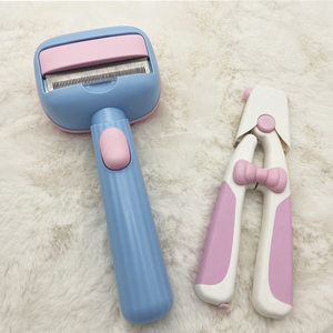 Kit perawatan hewan peliharaan desain cantik untuk anjing dan kucing sikat Kombo 2 in 1 dan pemotong kuku set perawatan dan perontok kucing - Product Image 6