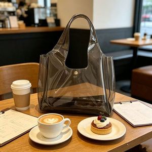 Custom Jelly Pvc <b>Tote</b> Transparent Vest Soft <b>Plastic</b> Handbag for Shopping Gift Packaging Reusable Bag - Product Image 4
