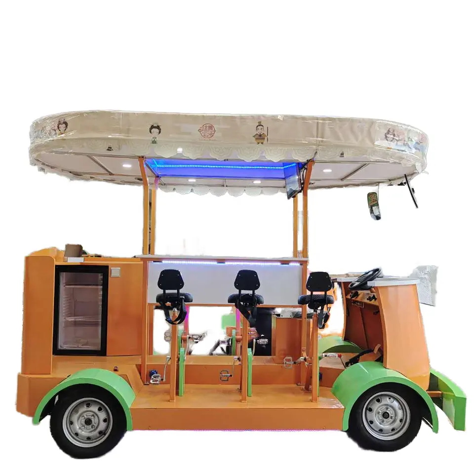 Electric MINI party bus 9 -Passenger Electric Limo Sightseeing Personal Shuttle Bus Eco-Friendly Car for Touring