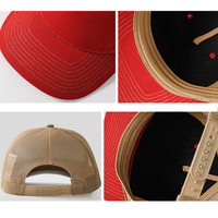 Gorra de camionero de 5 paneles de dos tonos con logotipo personalizado, gorra de béisbol ajustable de perfil bajo, gorra de béisbol con visera curva y malla trasera para hombres y mujeres