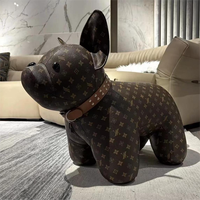 Pouf Chien Bouledogue Français, Siège Moderne au Design Mignon, Ottoman de Salon en Cuir de Haute Qualité, Cadeau de Déménagement, Éléphant pour Enfants