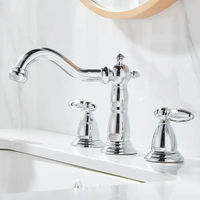 Robinet de lavabo antique à double poignée en laiton mitigeur d'évier de salle de bain de haute qualité