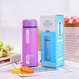 Bouteille d'eau en verre plat de 450ml avec coque en plastique