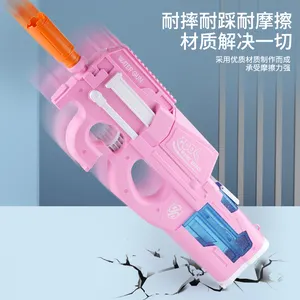 Pistolas de água automáticas escorredoras, 450 ml, combate à água, jogos de tiro, p90, brinquedo elétrico, pistola de água para crianças