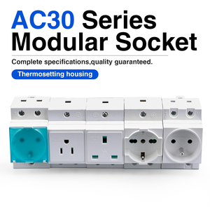 Faliang công nghiệp cung cấp điện phổ cắm ổ cắm <span class=keywords><strong>ac30</strong></span> 2/3 pin Din Rail Modular ổ cắm 10A/16A chống cháy cho các bệnh viện - Product Image 2