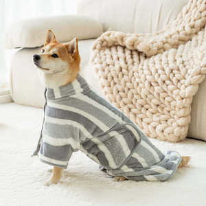 Peignoir de bain confortable pour animaux de compagnie du fabricant, livraison rapide, ensembles de toilettage doux et absorbants, peignoir gris pour chien et chat, nettoyage et bain pour animaux de compagnie - Product Image 4